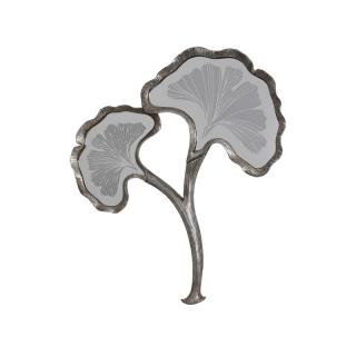 Wall decoration Fylliana Flower with mirror and silver color, size 29.5*2.5*32cm