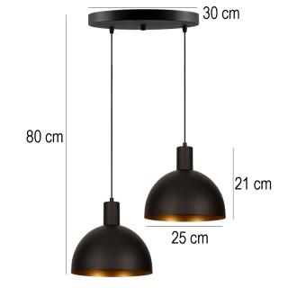 Lighting with 2 lamps Fylliana 226 in black color 30*80cm