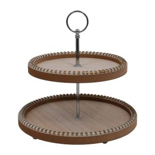 Round double tray Fylliana A034 in nature color ,size 25x23