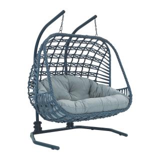 Double Hanging Chair Fylliana Naira in grey color ,121x140x200