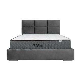 Double bed Fylliana Berlin in grey fabric color ,size 175x214x115cm