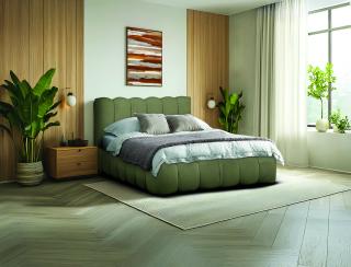 Double bed Fylliana Romeo in mocca color, size 178x224x115cm (160x200)