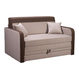 Two seater sofa bed Shadow 120 beige with brown color ,in size 137*97*85cm
