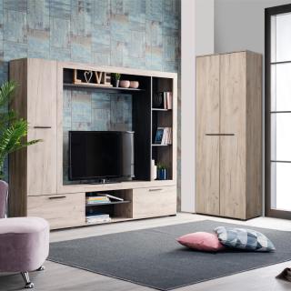 Hallway Furniture Fylliana Lorca 2K Grey oak / Black wood 67x40x195cm