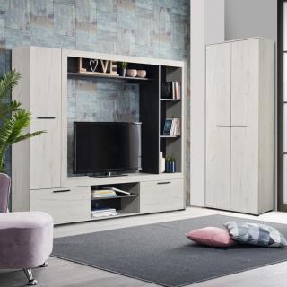 Hallway Furniture Fylliana Lorca 2K White oak / Black wood 67x40x195cm