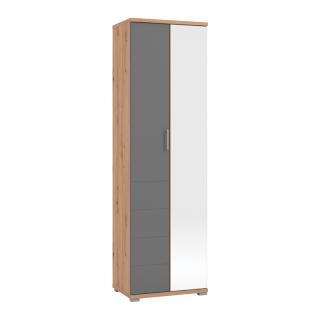 Hall unit element Lanzarote P2 OG with mirror in artisan color-grey matt color ,size 58x40x193cm
