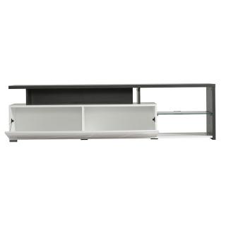 TV Shelf Fylliana Arctic Grey white-Black-White high gloss foil color ,size 170x41x46cm
