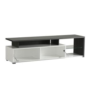 TV Shelf Fylliana Arctic Grey white-Black-White high gloss foil color ,size 170x41x46cm