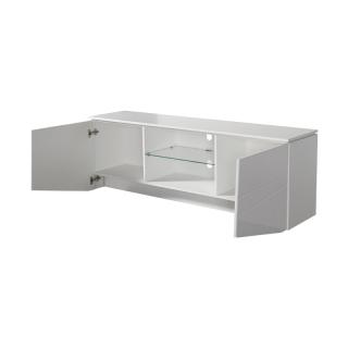TV Shelf Fylliana Cadiz in white high glossy foil ,size 168x39x57cm