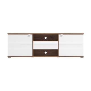 TV Shelf Fylliana Grenoble in white-artisan oak-white high gloss color ,size 176x40x57cm