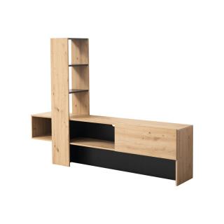 TV shelf Fylliana Orense Artisan oak / black 185.5*36.5*138.5
