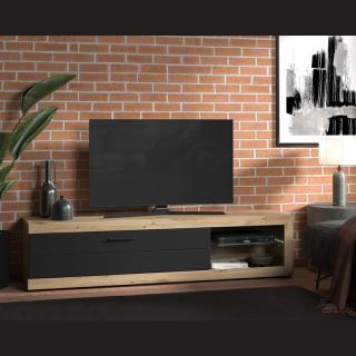 TV Shelf Fylliana Remo 180 Artisan oak / Black matt foil 181.2*41.6*43.7