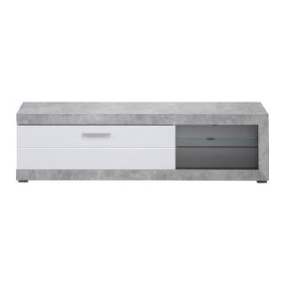 TV Shelf Fylliana Remo 180 Concrete / White high glossy foil 181.2*41.6*43.7