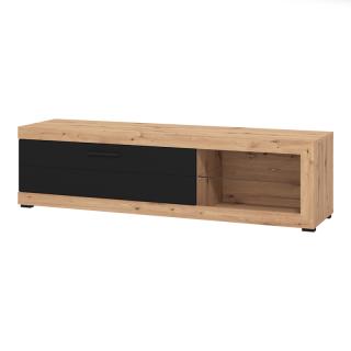 TV Shelf Fylliana Remo Artisan oak / Black mat foil 162x41x43cm
