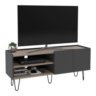 Tv shelf Wisdom in grey oak-antrachite color ,size 140x42x59