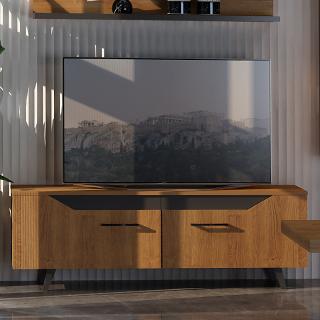 TV cabinet Fylliana Jakarta in oak veneer, size 170*40*55cm
