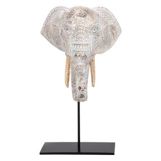 Table decorative Fylliana Elephant in gold and antique white color ,size 18x13x30cm