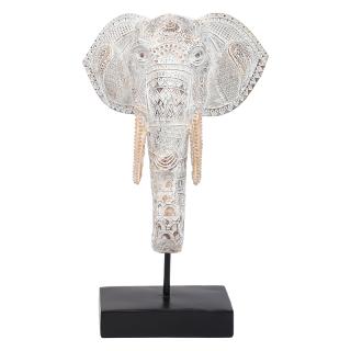 Table decorative Fylliana Elephant in gold and antique white color ,size 25x18x40cm