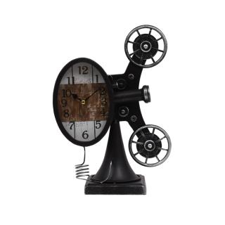 Table clock Fylliana Vintage Movie Machine  in grey color ,metal ,in size 21.5x11x30cm