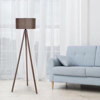 Floor lamp Fylliana in brown color with brown base, size 40*150cm