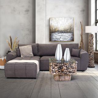 ΓΩΝΙΑΚΟΣ ΚΑΝΑΠΕΣ Fylliana Atlanta ΚΑΦΕ ΧΡΩΜΑ 265x190x95εκ