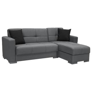 Corner sofa bed Fylliana Avignont with double storage space in grey color, size 212*145cm
