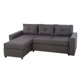 Corner sofa Fylliana Bernhard in grey color, size 230*145*80cm