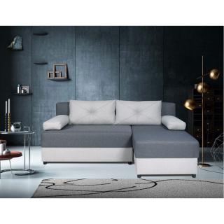 Corner sofa Fylliana Romeo in grey fabric color ,size 202x137x88cm
