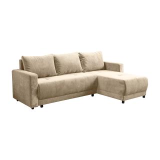 Corner Sofa GALINA in beige color, size 230x155x80cm