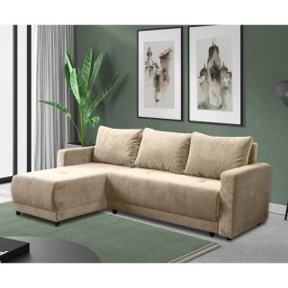 Corner Sofa GALINA in beige color, size 230x155x80cm