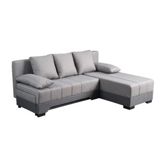 Corner Sofa GALINA in grey-dark grey color, size 200x151x80cm