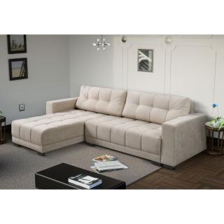 Corner Sofa LONG in beige color, size 284x190x79cm