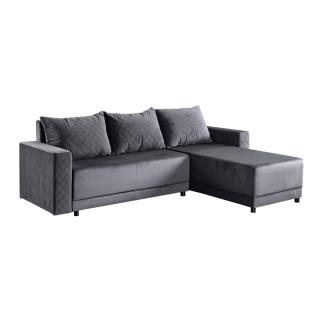 ΓΩΝΙΑΚΟΣ ΚΑΝΑΠΕΣ ΚΡΕΒΑΤΙ Lotos ΓΚΡΙ ΧΡΩΜΑ 237x168x80εκ