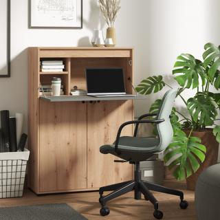Work desk BRAGANCA in artisan oak-grey graphite color ,size 80*33*115cm