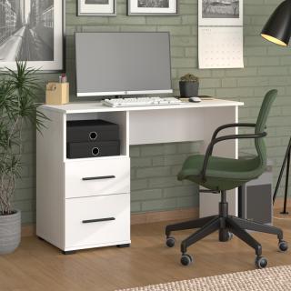 Computer desk POLET 2F in white color 110x50x75,5cm