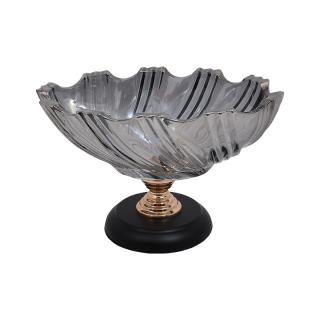 Glass bowl vase Fylliana 803 in black color ,size