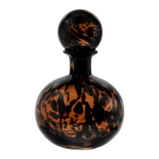 DECORATIVE GLASS BOTTLE Fylliana FL1828 IN AMBER ANIMAL PRINT COLOR, SIZE 17x21cm