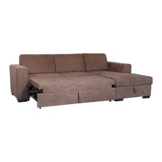 Left corner sofa Vitoria in brown color size 255x154x83