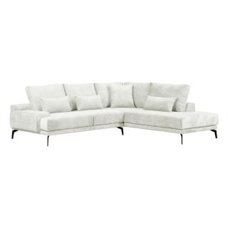 Right corner sofa Fylliana Cristina in pearl color,size 300x230x92cm