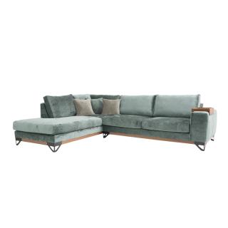 Corner sofa Fylliana Angelo, left side, in light green color, size 300x230x95m