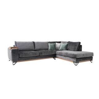 Corner sofa Fylliana Angelo, right side, in dark grey color, size 300x230x95m