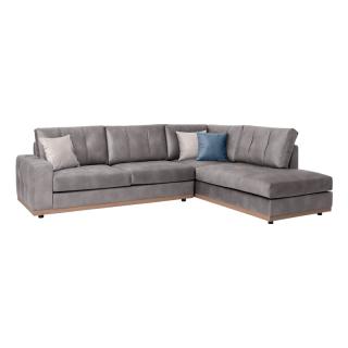 Corner sofa Fylliana Mexico, right side in grey color, size 280x220 cm