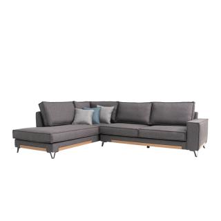 Corner sofa Fylliana Phoenix, left side, in light grey color, size 280x220x95m
