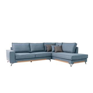 Corner sofa Fylliana Phoenix, right side, in light blue color, size 280x220x95m