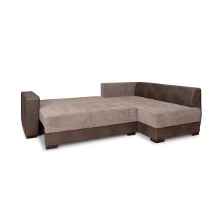 Corner sofa Baleno in brown-beige color ,size 256x188x98cm