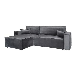 Corner sofa Fylliana Isabella in grey color, size 270x160x90cm