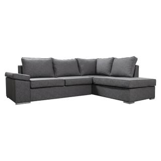 Right side corner sofa Fylliana New congo in gray color with gray cushions, size 270*200*80cm