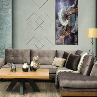Right corner sofa Fylliana Murcia elephant-brown color, size 280*220