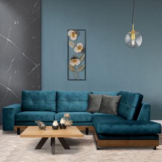 Right corner sofa Fylliana Murcia navy blue-gray color, size 280*220