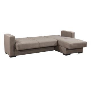 Corner sofa bed New Gracia with storage space in brown color